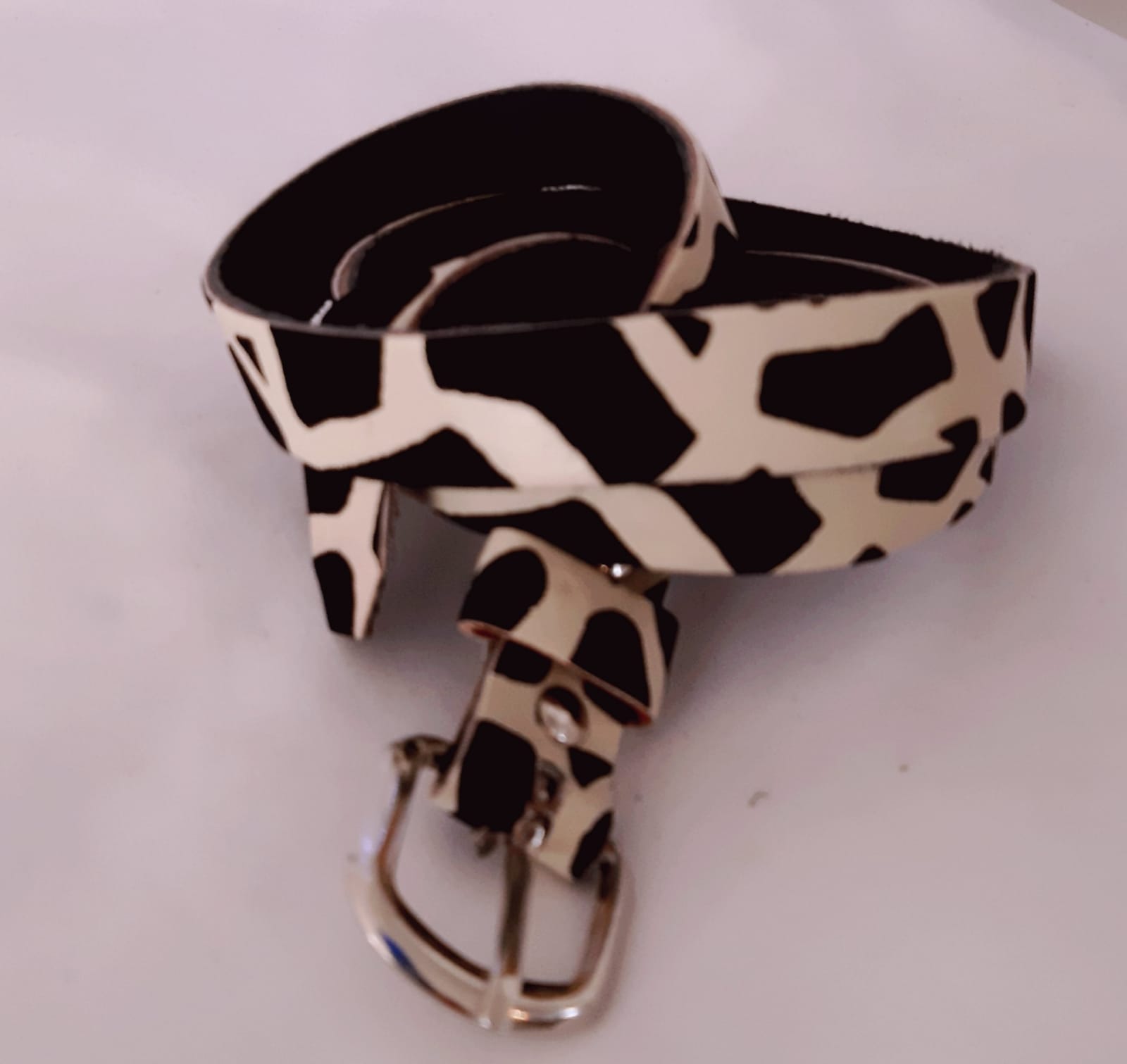 Centure peau imprimé girafe