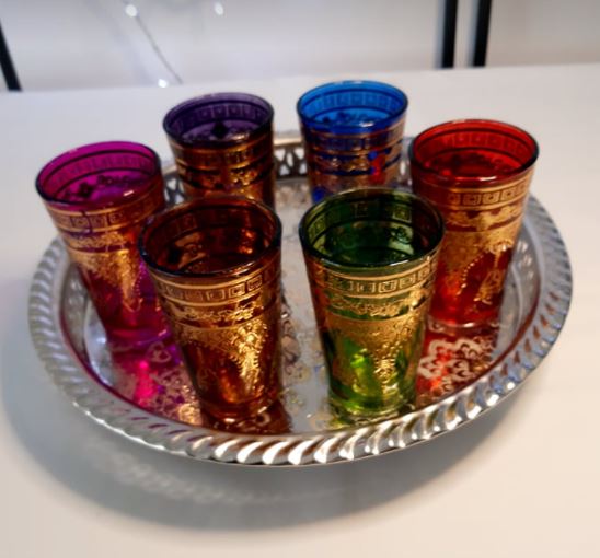 Lot de 12 verres à thé marocain Flower